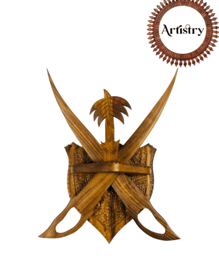Wooden Crossed Sword Wall Hanging